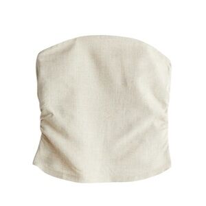 Light Beige Strapless Crop‎ Top